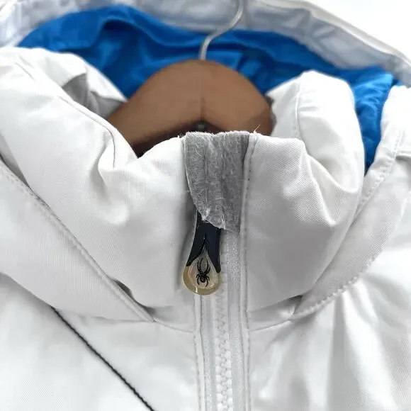 Spyder White & Multi-Colored Winter Snow Ski Jacket Girls Kids Size 18 - Picture 4 of 11